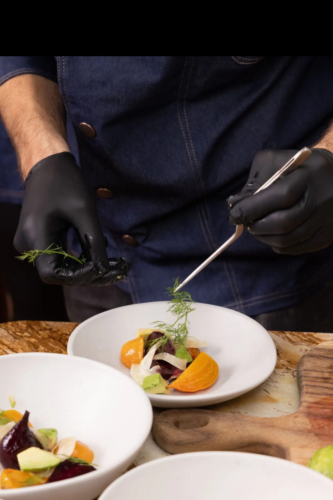 Plating action shot, tweezers precision